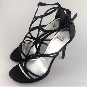 NWOT Stuart Weitzman Black Satin Stilettos